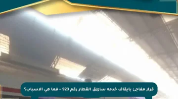 قرار مفاجئ بإيقاف خدمة سائق القطار رقم 923 – فما هي الأسباب؟